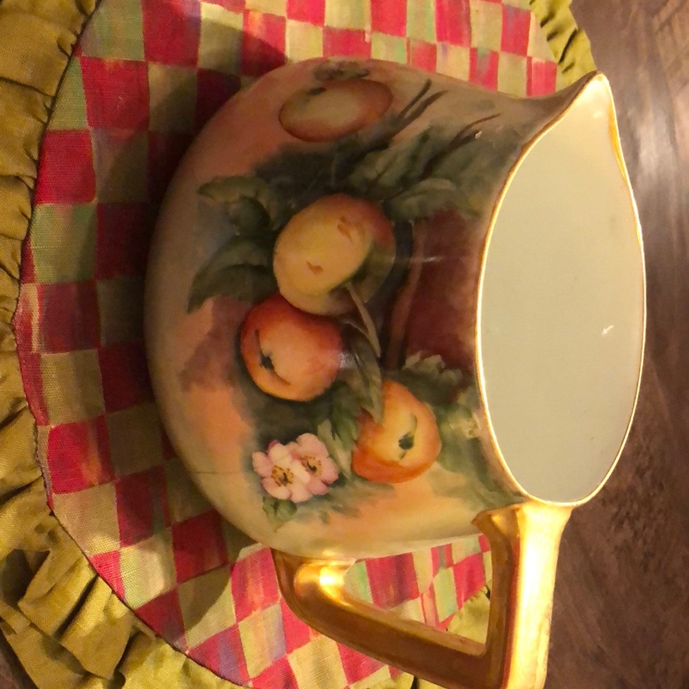 French hand painted antique pitcher.